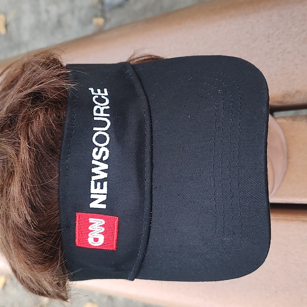 CNN New source Adjustable Unisex Visor - One Size Fits Most - Red Black